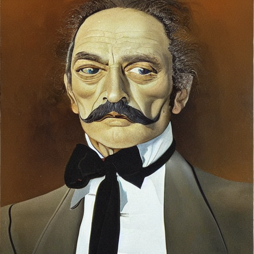 antonio margheriti, portrait by salvador dali, highly detailed, in the style of dishonored