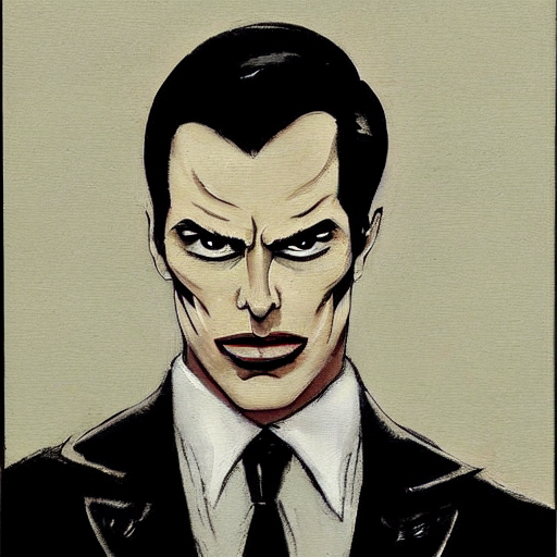 a modern painting of a vampire in a business suit, slick back hair, in the style of tim bradstreet, sharp focus, realism, intricate detail