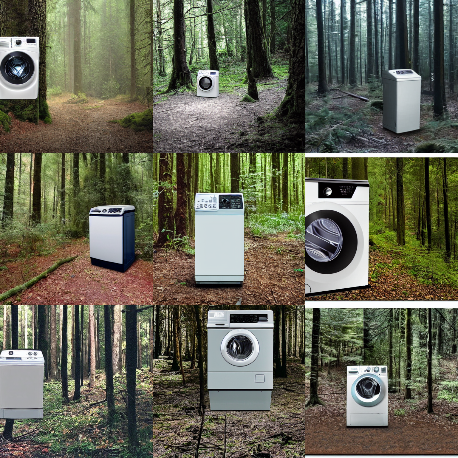 cctv footage of a washing machine in the forest