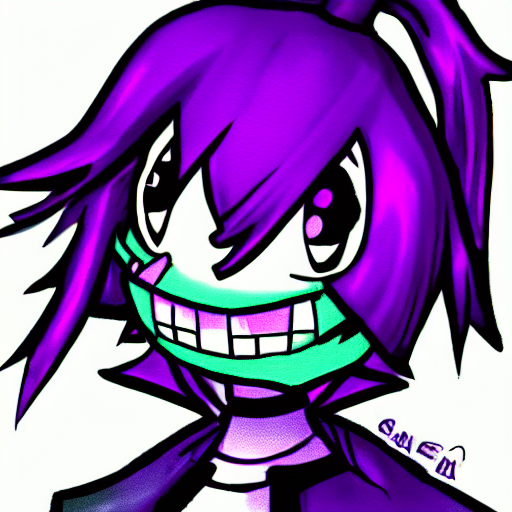 digital drawing of Susie from the game Deltarune,