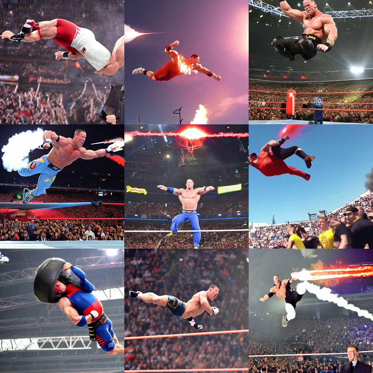 john cena flying out of a cannon