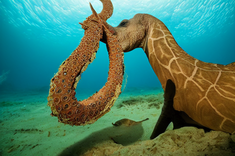 underwater photo hibrid tentacle shaped legs jiraffe by national geographic