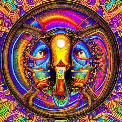 The synergy of brain and computer, extremely detailed, colorful 8k psychedelic digital art, intricate background, trending on artstation, strong symbolism