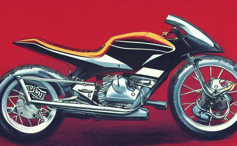 1 9 7 0 s yamaha sport motorcycle concept, sketch, art,