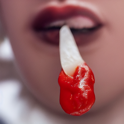 a nose with ketchup
