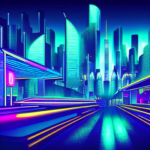 a city at night. neon lights, futuristic, hyperrealistic, highly detailed, variable lighting, dramatic, cyperpunk