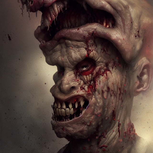 hyper realistic photo portrait fat zombie cinematic, greg rutkowski, james gurney, mignola, craig mullins, brom redshift, vray, octane