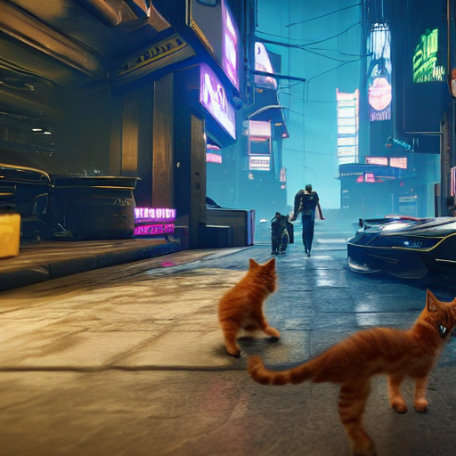 kittens in cyberpunk 2 0 7 7 8 k resolution hyperdetailed photorealism hdr extremely high quality award winning