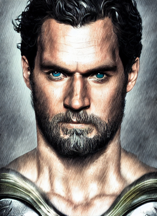 An epic fantasy comic book style portrait painting of Henry Cavill as Aquaman, Unreal 5, DAZ, hyperrealistic, octane render, cosplay, RPG portrait, dynamic lighting