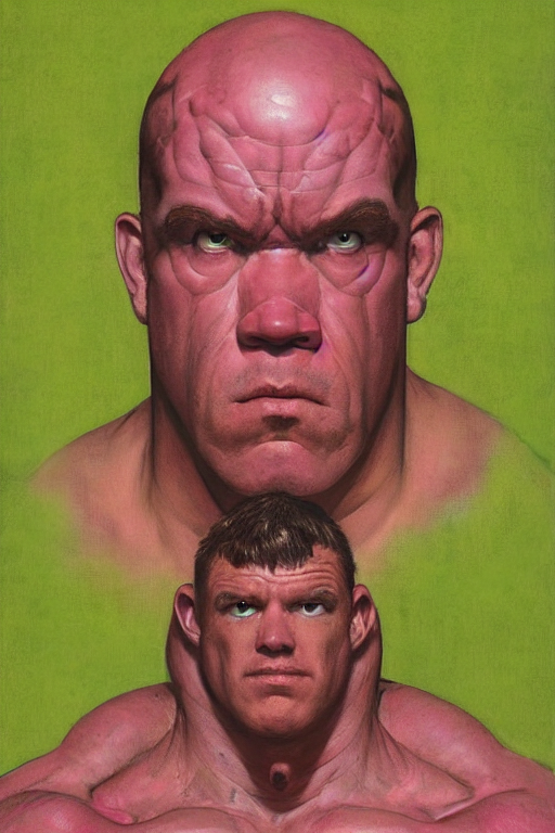 head and torso portrait of jocko willink as huge superhero mutant warrior, dynamic action, pink and green, by lawrence alma tadema and zdzislaw beksinski and norman rockwell and tom lovell and greg staples and john william waterhouse