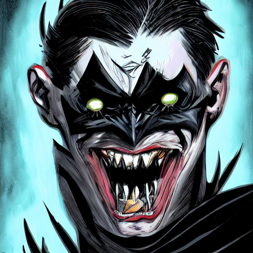 the batman who laughs, comic strip style, dynamic lighting, fantasy concept art, trending on art station, stunning visuals, creative, cinematic, portrait, ultra detailed