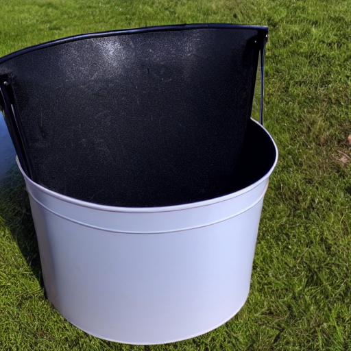 huge black bucket for crying lots of tears