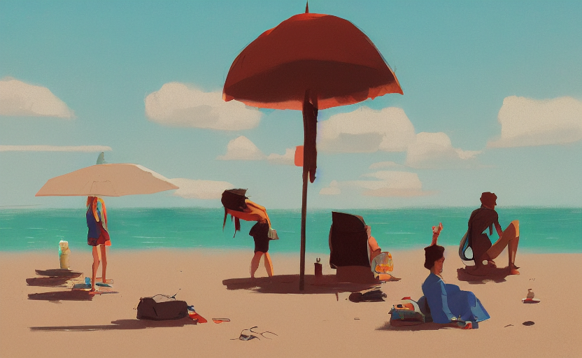 a day at the beach by Atey Ghailan
