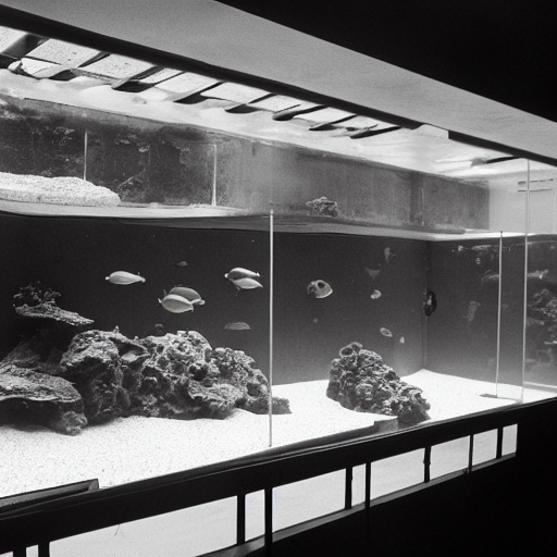 aquarium, brutalism interior