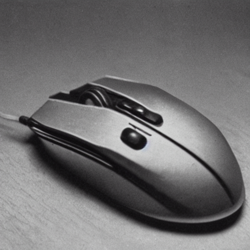 a photo of a computer mouse, taken by a 1890s camera