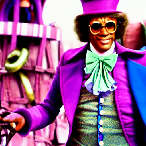 Samual Jackson as Willy Wonka, 4k, cinematic