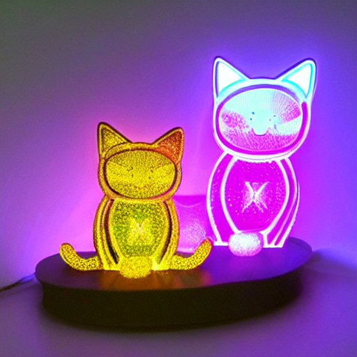 glowing led cat
