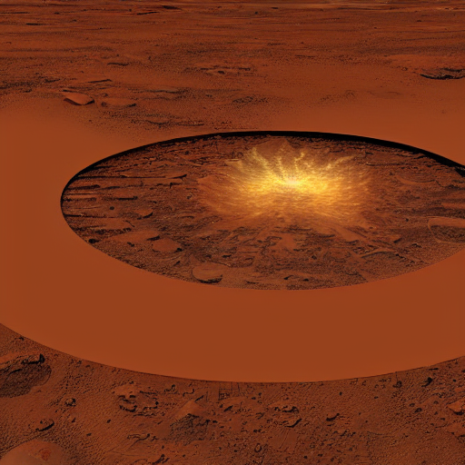 dimensional portal on the ground on mars