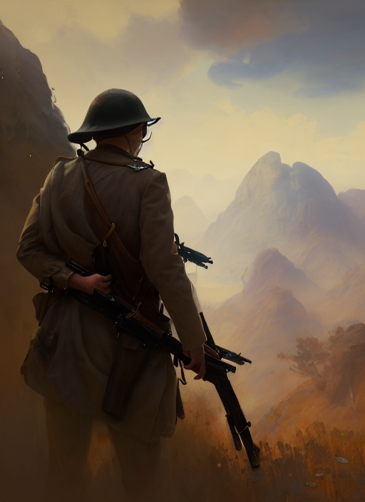 A Scout watching the enemy with his gun, Battlefield 1, extremely detailed digital painting, in the style of Fenghua Zhong and Ruan Jia and jeremy lipking and Peter Mohrbacher, mystical colors, rim light, beautiful Lighting, 8k, stunning scene, raytracing, octane, trending on artstation