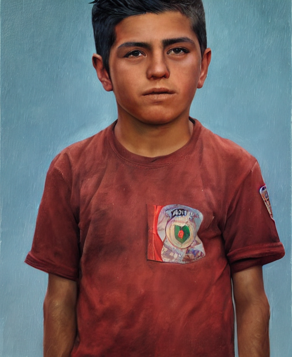 heroic portrait of a mexican boy. art by denys tsiperko and bogdan rezunenko, hyperrealism