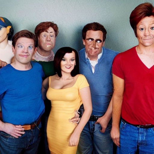 photograph of the cast of futurama in real life