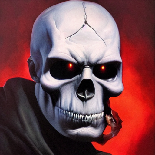 ultra realistic portrait painting of red skull as voldemort, art by frank frazetta, 4 k, ultra realistic, highly detailed, epic lighting