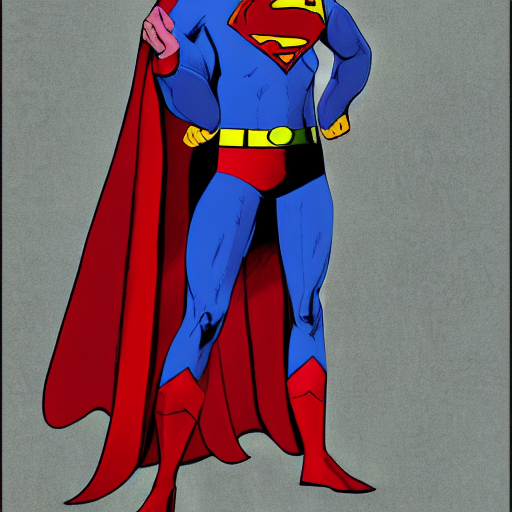 superman as a very old man, sagging, wrinkled, white haired, skinny arms and legs, in the style of wayne boring and joe shuster, high detail, 8 k resolution, trending on artstation, trending on deviantart - c 1 0