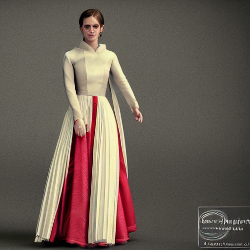emma watson wearing finely pleated silk bihu mekhela gowns, tied at the waist by thin silk cords, expertly draped goddess style dress, assamese gamosa pattern : : concept art : : marvelous designer 3 d render cinema 4 d v - ray, unreal engine, bright lit cinematic studio fashion photography, real life like, daz iray shaders