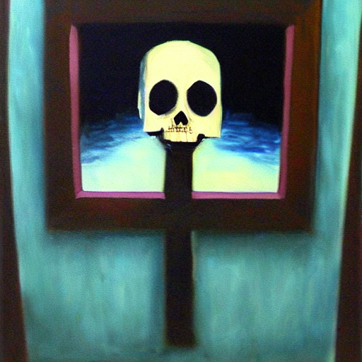 a scary framed painting