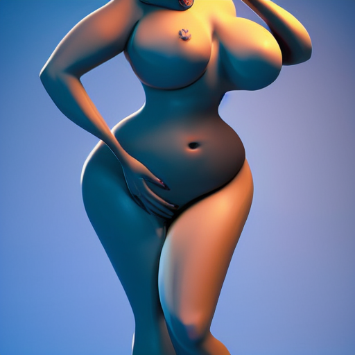 detailed 3d render of a voluptuous beautiful black curvaceous model, studio lighting, blue background, in the style of pixar, highly detailed, sharp focus, bokeh, depth of field, 16k resolution, Unreal Engine 5, coherent, cinematic lighting, beautiful painting