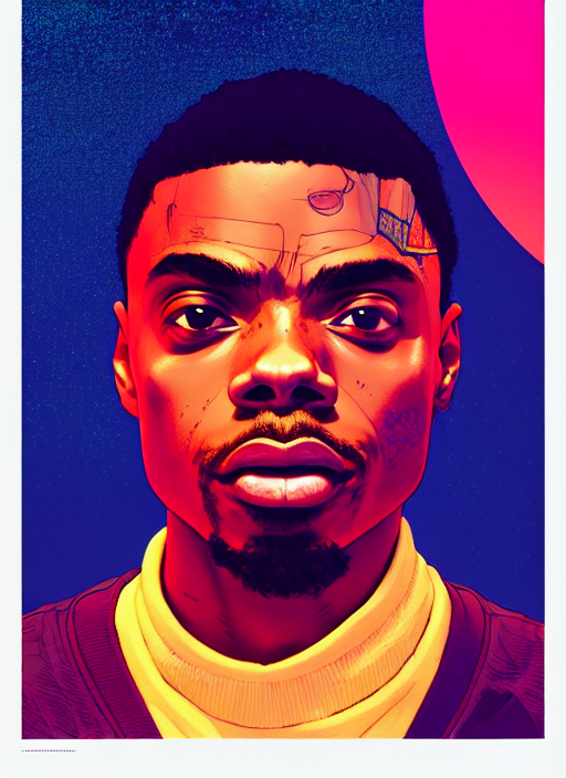 portrait of vince staples, epic, anime, artstation winner by victo ngai, kilian eng and by jake parker, by conrad roset, swirly vibrant color lines, winning award masterpiece, fantastically gaudy, aesthetic octane render, 8 k hd resolution
