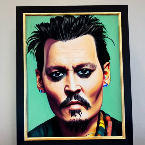johnny depp in style of max mays painting