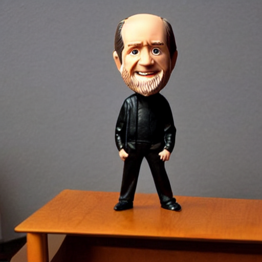 george carlin bobble head figurine on a nice expensive desk